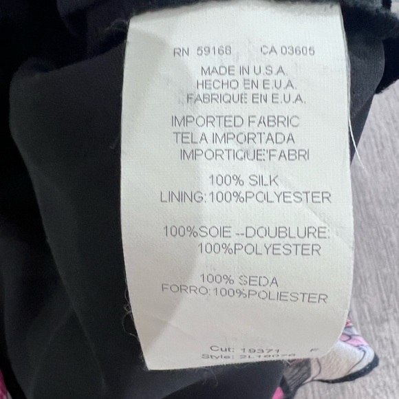 Karen Kane Pink Floral Plus Size 100% Silk Skirt Side Zipper Lined Size 14 - Picture 3 of 6